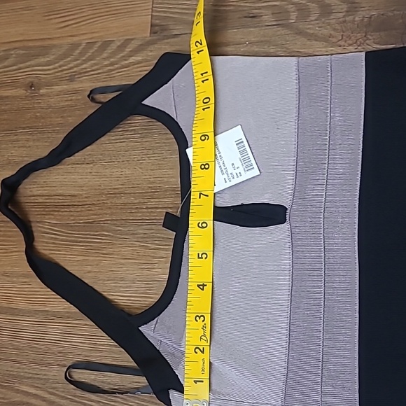 Bebe Black and Beige‎ Striped Dress - Picture 6 of 12